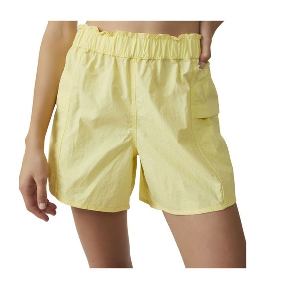 Free People Movement Shorts In The Wild Yellow Athletic Baggy Mid Rise Shorts S - Picture 2 of 10